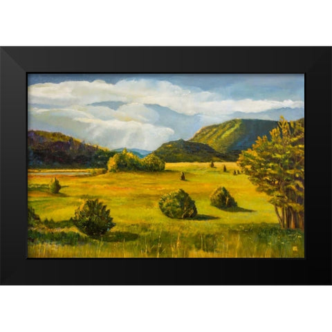 Falls Creek Black Modern Wood Framed Art Print by DAgostino, Judith