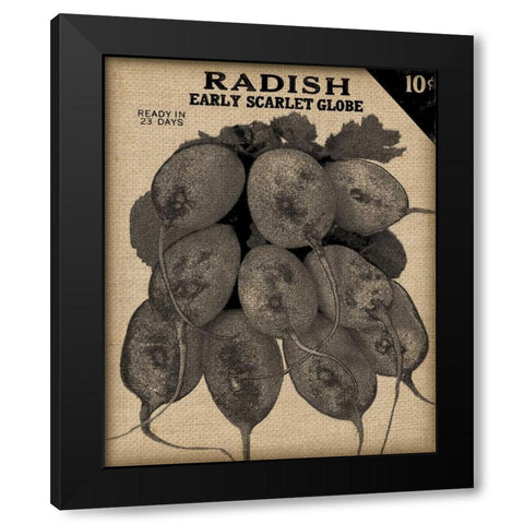 Vintage Seed Pack I Black Modern Wood Framed Art Print by Vision Studio