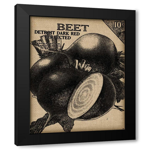 Vintage Seed Pack III Black Modern Wood Framed Art Print with Double Matting by Vision Studio