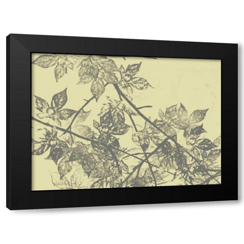 Grey Leaves I Black Modern Wood Framed Art Print by Goldberger, Jennifer