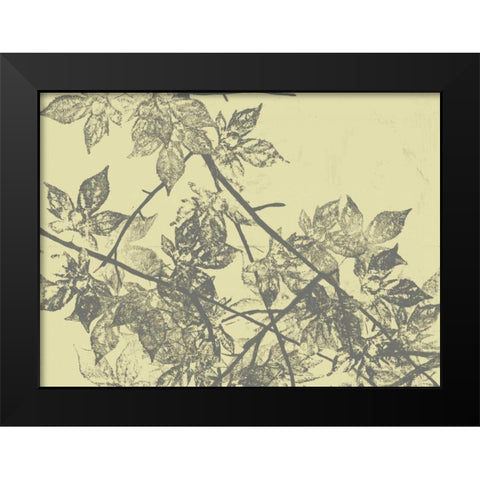 Grey Leaves I Black Modern Wood Framed Art Print by Goldberger, Jennifer