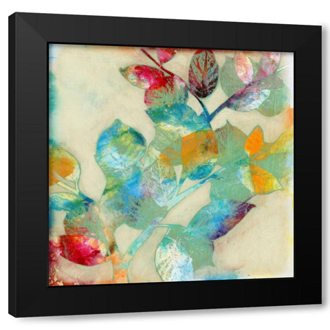 Merging Leaves II Black Modern Wood Framed Art Print with Double Matting by Goldberger, Jennifer