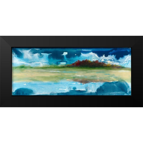 Mirrored Black Modern Wood Framed Art Print by Jasper, Sisa