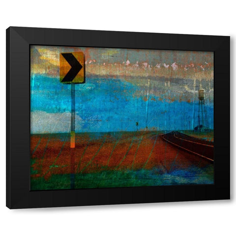 Texas Open Road Black Modern Wood Framed Art Print by Jasper, Sisa