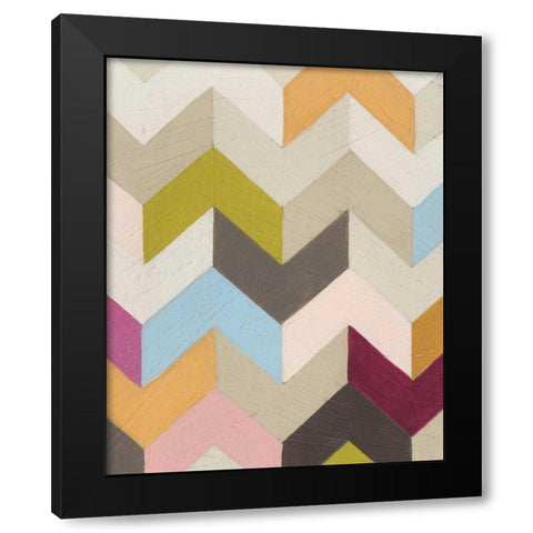 Confetti I Black Modern Wood Framed Art Print with Double Matting by Vess, June Erica
