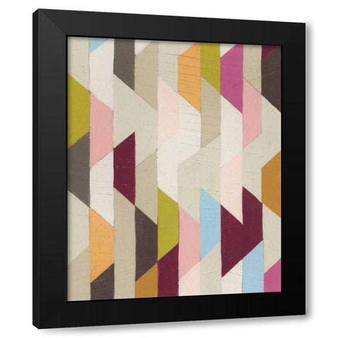 Confetti III Black Modern Wood Framed Art Print with Double Matting by Vess, June Erica