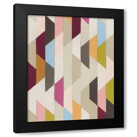 Confetti IV Black Modern Wood Framed Art Print with Double Matting by Vess, June Erica