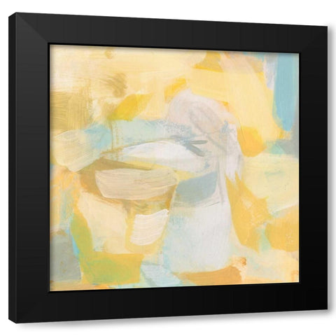Golden Rose Black Modern Wood Framed Art Print with Double Matting by Long, Christina