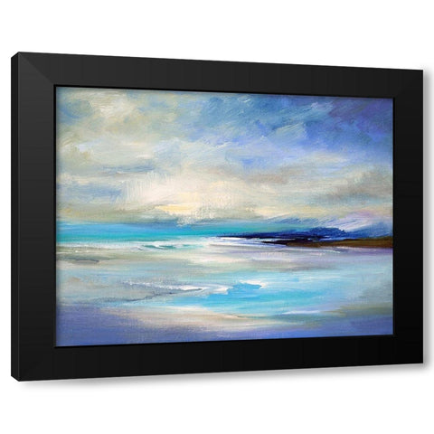 Tropical Bay Black Modern Wood Framed Art Print with Double Matting by Sheila Finch