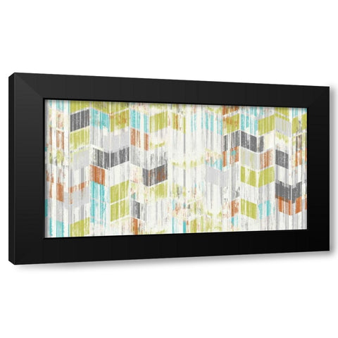 Brushed Chevron II Black Modern Wood Framed Art Print with Double Matting by Goldberger, Jennifer