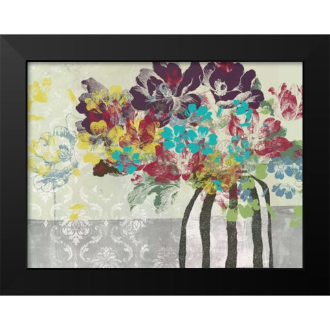 Spray of Flowers II Black Modern Wood Framed Art Print by Goldberger, Jennifer