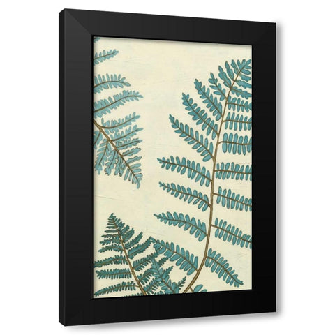 Blue Fern Trio III Black Modern Wood Framed Art Print by Vess, June Erica