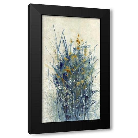 Indigo Floral I Black Modern Wood Framed Art Print by OToole, Tim