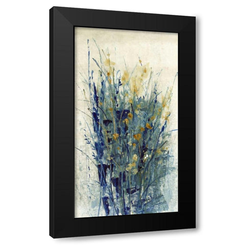 Indigo Floral II Black Modern Wood Framed Art Print with Double Matting by OToole, Tim