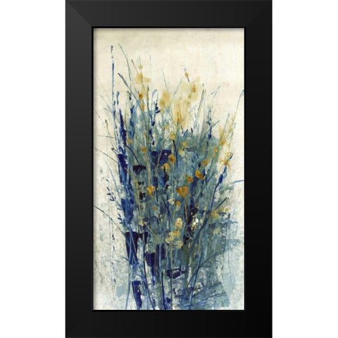 Indigo Floral II Black Modern Wood Framed Art Print by OToole, Tim