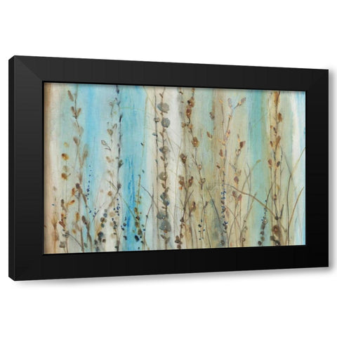 Ombre Floral I Black Modern Wood Framed Art Print by OToole, Tim