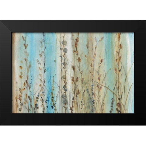 Ombre Floral I Black Modern Wood Framed Art Print by OToole, Tim
