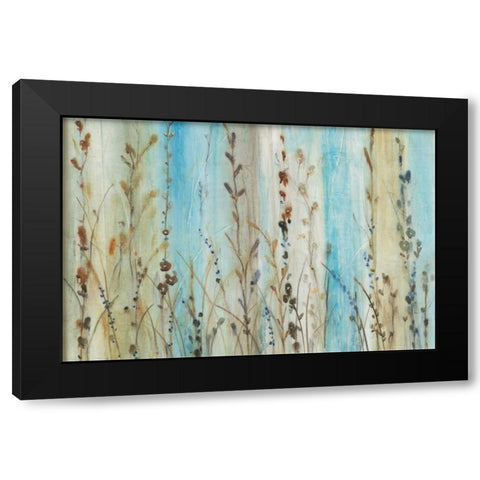Ombre Floral II Black Modern Wood Framed Art Print with Double Matting by OToole, Tim