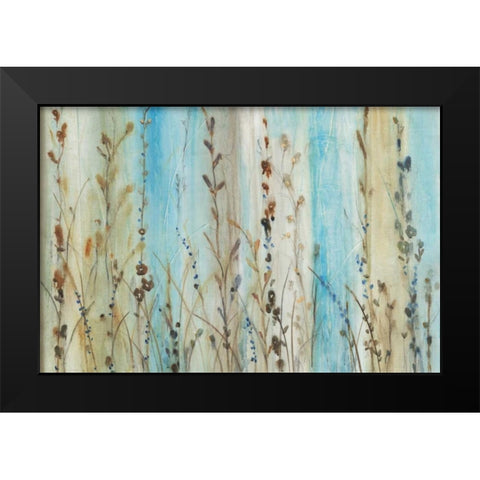 Ombre Floral II Black Modern Wood Framed Art Print by OToole, Tim