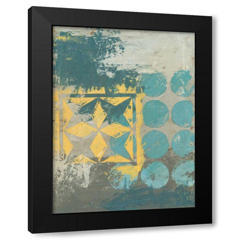 Dots and Stars I Black Modern Wood Framed Art Print with Double Matting by Meagher, Megan