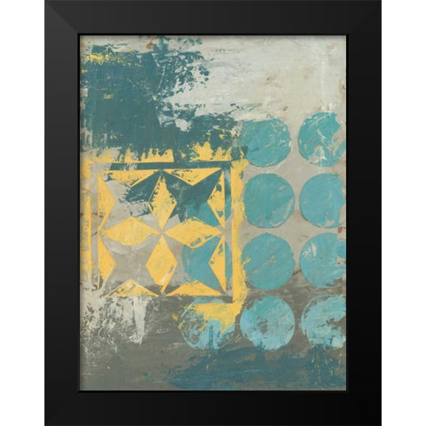 Dots and Stars I Black Modern Wood Framed Art Print by Meagher, Megan