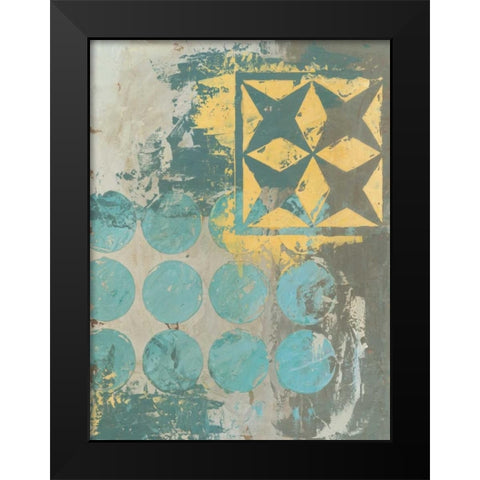 Dots and Stars II Black Modern Wood Framed Art Print by Meagher, Megan