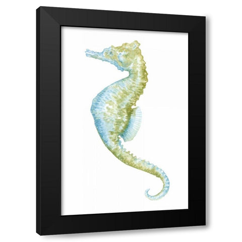 Watercolor Seahorse II Black Modern Wood Framed Art Print by Meagher, Megan