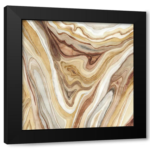 Watercolor Agate I Black Modern Wood Framed Art Print by Meagher, Megan