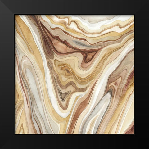 Watercolor Agate I Black Modern Wood Framed Art Print by Meagher, Megan