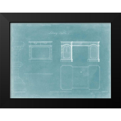 Library Tables Black Modern Wood Framed Art Print by Chippendale, Thomas