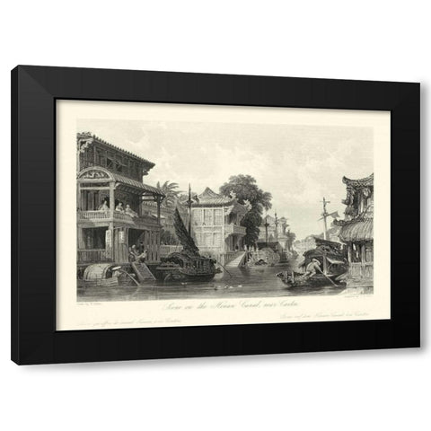 Scenes in China I Black Modern Wood Framed Art Print by Allom, T.