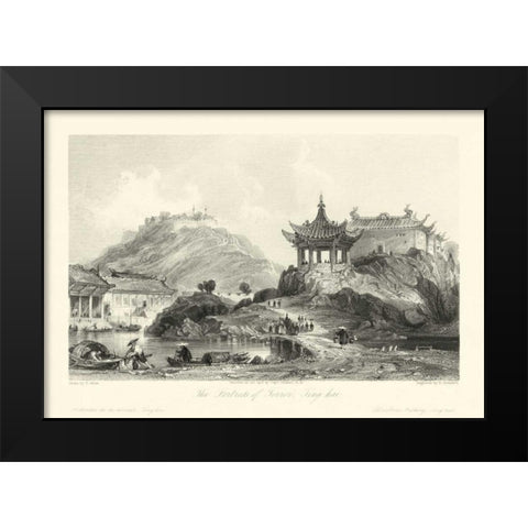 Scenes in China II Black Modern Wood Framed Art Print by Allom, T.