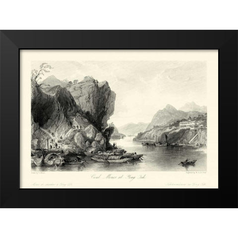 Scenes in China III Black Modern Wood Framed Art Print by Allom, T.