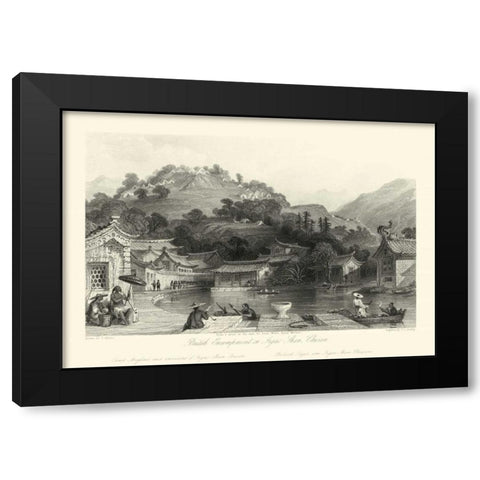 Scenes in China VI Black Modern Wood Framed Art Print by Allom, T.