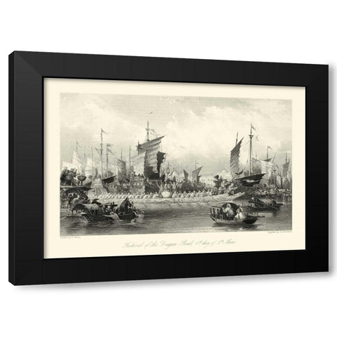 Scenes in China XI Black Modern Wood Framed Art Print with Double Matting by Allom, T.