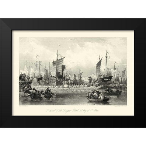 Scenes in China XI Black Modern Wood Framed Art Print by Allom, T.