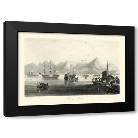 Scenes in China XII Black Modern Wood Framed Art Print by Allom, T.