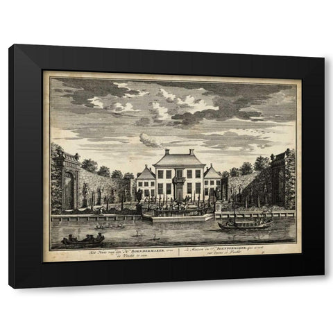 Views of Amsterdam V Black Modern Wood Framed Art Print with Double Matting by Visher, Nicolaus