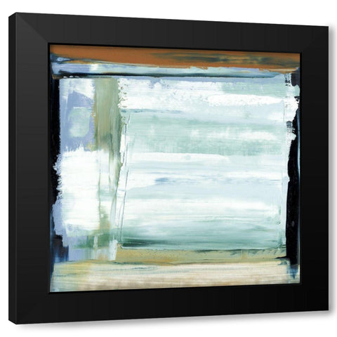 Blue and Green I Black Modern Wood Framed Art Print by Gordon, Sharon