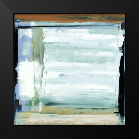 Blue and Green I Black Modern Wood Framed Art Print by Gordon, Sharon