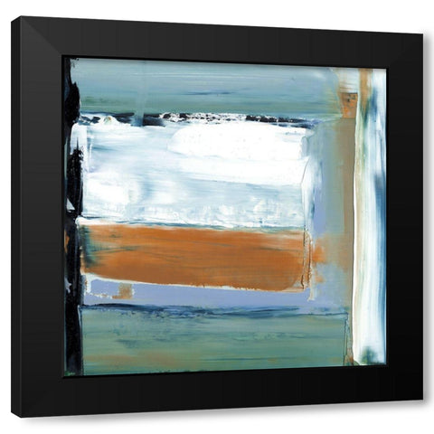 Blue and Green II Black Modern Wood Framed Art Print by Gordon, Sharon