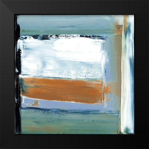 Blue and Green II Black Modern Wood Framed Art Print by Gordon, Sharon