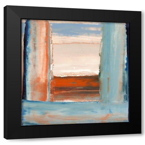 Orange and Blue I Black Modern Wood Framed Art Print with Double Matting by Gordon, Sharon