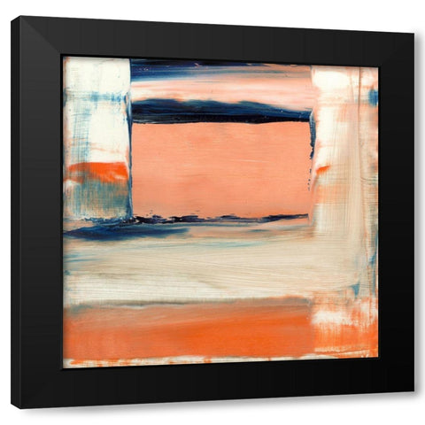 Orange and Blue II Black Modern Wood Framed Art Print with Double Matting by Gordon, Sharon