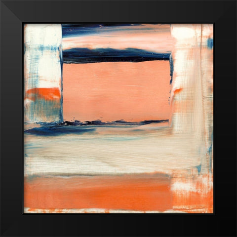 Orange and Blue II Black Modern Wood Framed Art Print by Gordon, Sharon