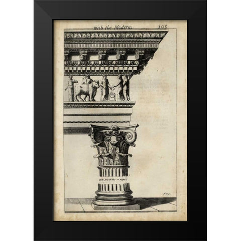 Ancient Architecture V Black Modern Wood Framed Art Print by Evelyn, John