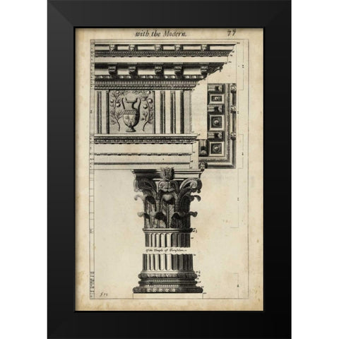 Ancient Architecture VII Black Modern Wood Framed Art Print by Evelyn, John