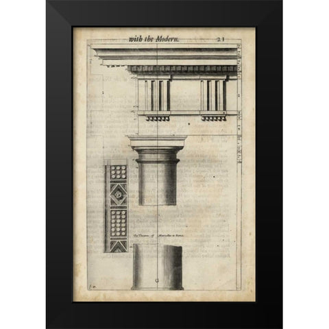 Ancient Architecture VIII Black Modern Wood Framed Art Print by Evelyn, John