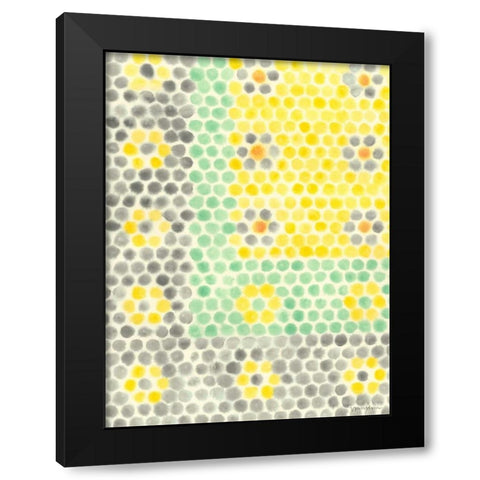 Floral Linoleum II Black Modern Wood Framed Art Print with Double Matting by Lam, Vanna