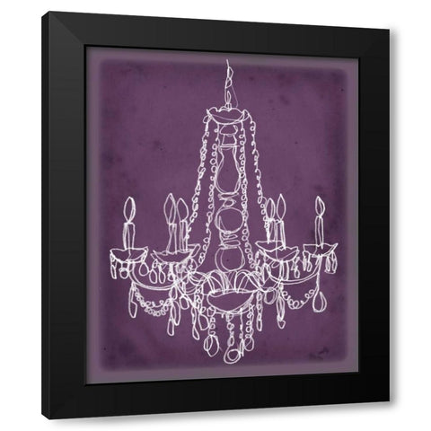 Plum Chandelier Sketch I Black Modern Wood Framed Art Print with Double Matting by Harper